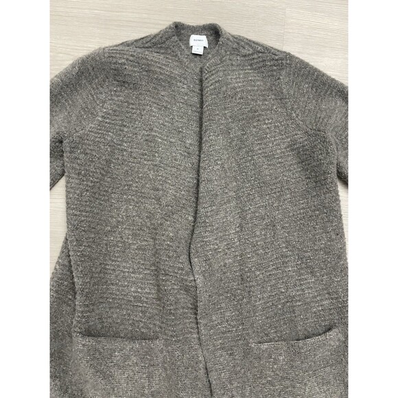 Old Navy Cardigan Women Brown Taupe Pockets Open Sweater Cozy Classic Medium - Picture 3 of 7